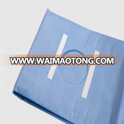 Hospital use adhesive surgical drape with hole waterproof sterile fenestrated surgical drapes