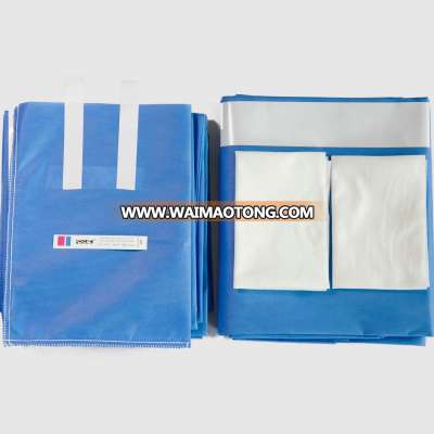 Hospital use waterproof surgical procedure pack disposable surgical drape with hole